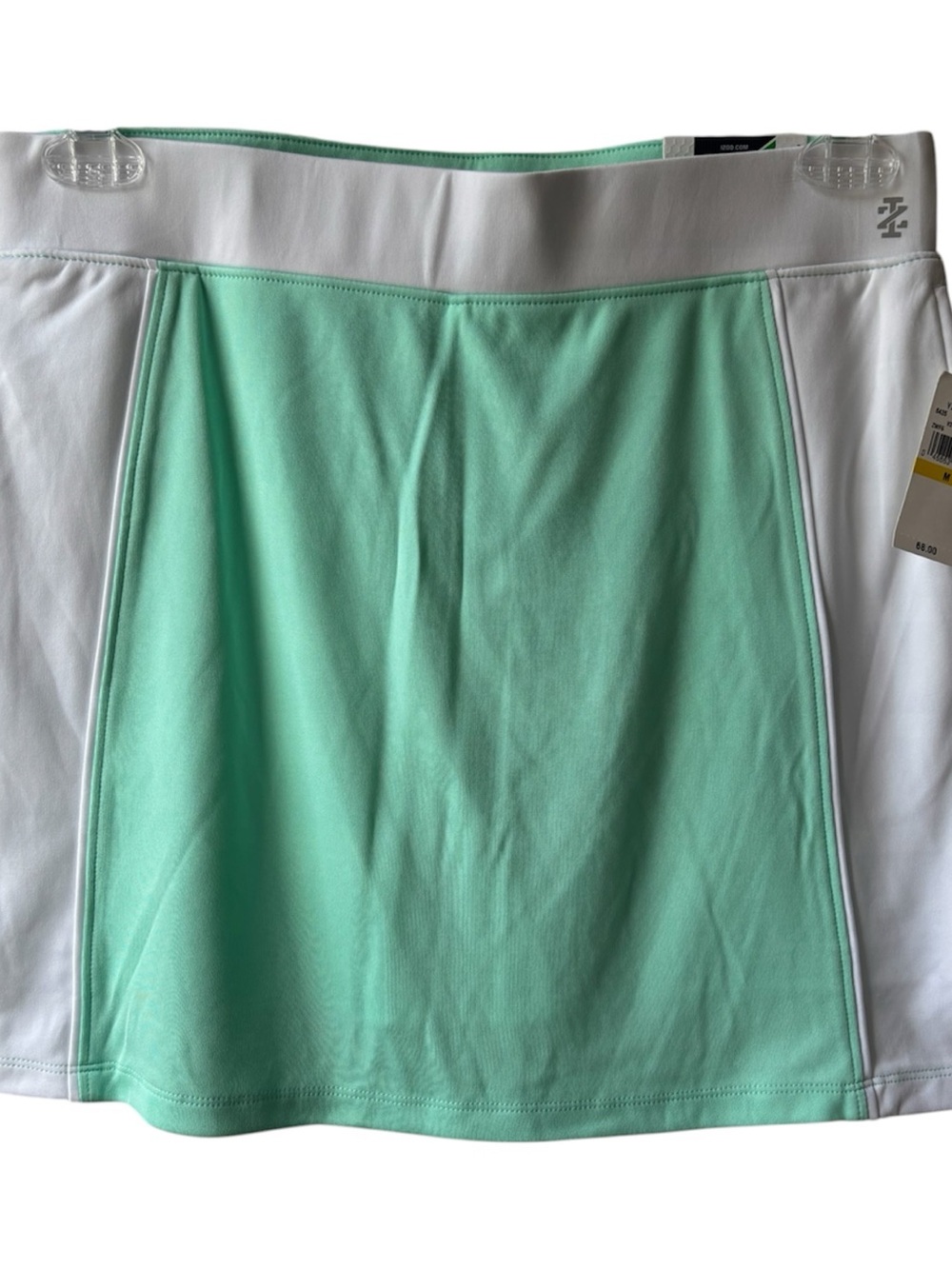 NWT Izod Medium Mint Green & White Athletic Skort Golf Pickleball